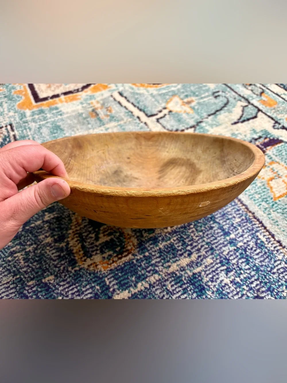 VTG 1940s Munising Handcrafted Rustic Wooden Serving Bowl